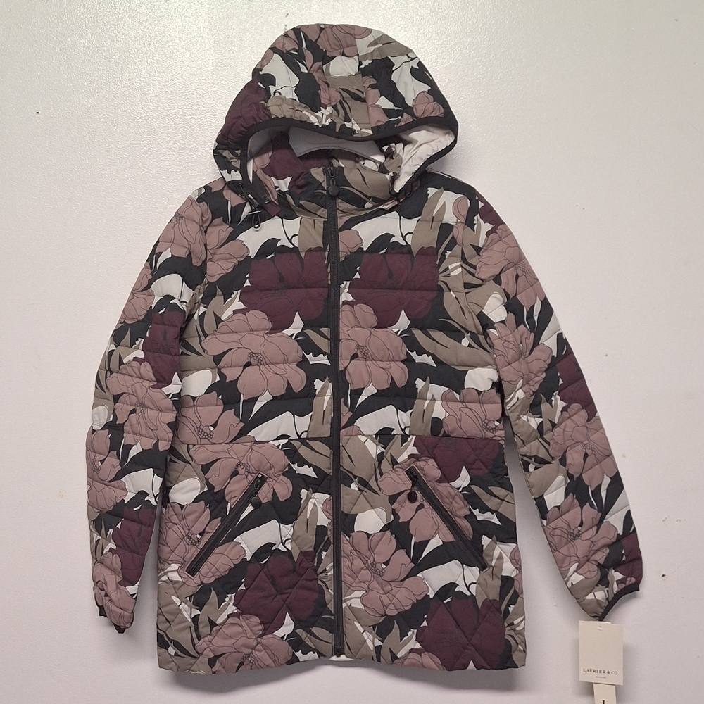 Laurier & Co. Montreal Floral Stretch LIghtweight Puffer Coat - Medium